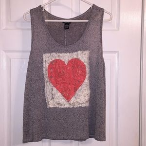 RUE21 grey Razorback shirt in grey size XL.